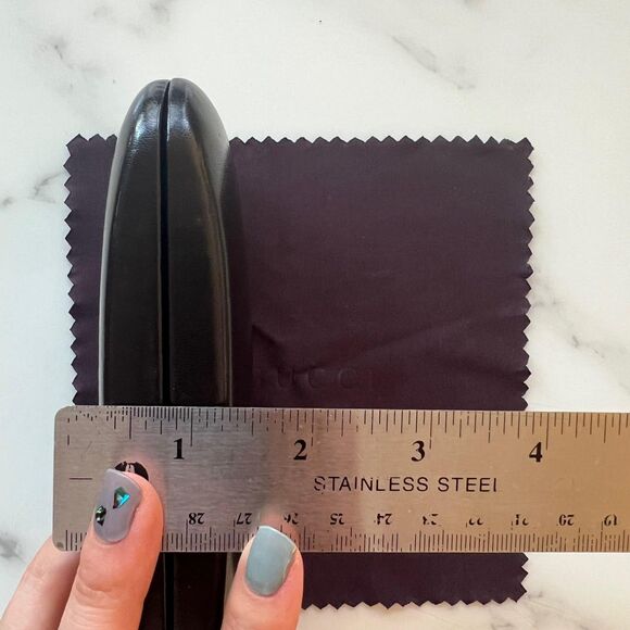 GUCCI Black Leather Suede Interior Hard Clamshell Sunglasses Eyeglasses Case - Picture 12 of 12